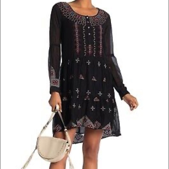 Johnny Was Dresses & Skirts - Johnny Was Ava Peasant Dress Black Boho Dress